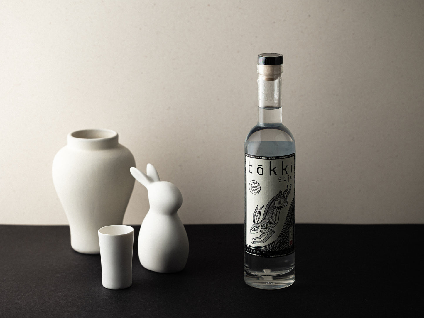 토끼소주 화이트 (Tokki soju white,375ml, alc.,vol. 23%) - made in CALIFORNIA, USA